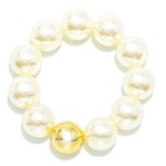 Wholesale marbled Acetate Beaded Stretch Bracelets Metal D