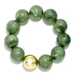 Wholesale marbled Acetate Beaded Stretch Bracelets Metal D