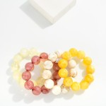 Wholesale marbled Acetate Beaded Stretch Bracelets D
