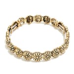Wholesale metal Flower Bangle Stretch Bracelet D