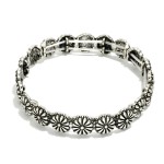 Wholesale metal Flower Bangle Stretch Bracelet D