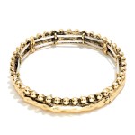 Wholesale metal Hammered Bangle Stretch Bracelet Stud Ball Detail D