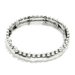 Wholesale metal Hammered Bangle Stretch Bracelet Stud Ball Detail D