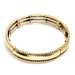 Wholesale metal Bangle Stretch Bracelet Studded Edges D