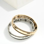Wholesale metal Bangle Stretch Bracelet Studded Edges D