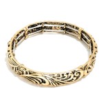 Wholesale metal Bangle Stretch Bracelet Rococo Engraving D