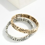 Wholesale metal Bangle Stretch Bracelet Rococo Engraving D