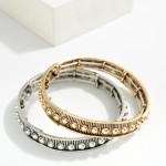 Wholesale metal Bangle Stretch Bracelet Metal Stud Accents D