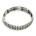 Wholesale metal Bangle Stretch Bracelet Engraved Flowers D