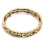 Wholesale metal Bangle Stretch Bracelet Rococo Engraving D
