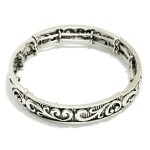 Wholesale metal Bangle Stretch Bracelet Rococo Engraving D