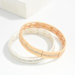 Wholesale hammered Metal Stretch Bangle Bracelet Rhinestone Details D