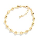 Wholesale metal Ball Tube Bead Beaded Bracelet D