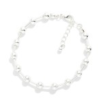 Wholesale metal Ball Tube Bead Beaded Bracelet D