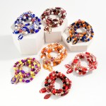 Wholesale set Five Game Day Beaded Stretch Bracelets Heishi Beads Gold Tones Foo