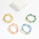 Wholesale set Two Beaded Bracelets Stone Disks Metal East West Cross D