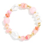 Wholesale stone Pearl Beaded Stretch Bracelet D