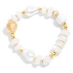 Wholesale stone Pearl Beaded Stretch Bracelet D
