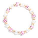 Wholesale chinoiserie Bead Pearl Beaded Stretch Bracelet D