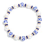 Wholesale chinoiserie Bead Pearl Beaded Stretch Bracelet D