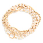 Wholesale set Five Petite Bead Beaded Stretch Bracelets Metal Tones Faceted Bead