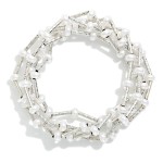 Wholesale pearl Disc Tube Bead Beaded Bracelet D