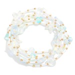 Wholesale set Five Iridescent Beach Bead Tube Bead Beaded Stretch Bracelets D