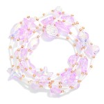 Wholesale set Five Iridescent Beach Bead Tube Bead Beaded Stretch Bracelets D