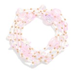 Wholesale set Five Iridescent Beach Bead Tube Bead Beaded Stretch Bracelets D