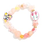 Wholesale multi Bead Beaded Stretch Bracelet Flowers Porcelain Beads D