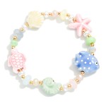 Wholesale beaded Stretch Bracelet Nautical Porcelain Beads Pearls D