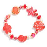 Wholesale beaded Stretch Bracelet Nautical Porcelain Beads Pearls D