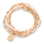 Wholesale set Six Mixed Bead Beaded Stretch Bracelet Heart Cross Charm D