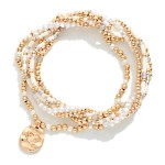 Wholesale set Six Mixed Bead Beaded Stretch Bracelet Heart Cross Charm D