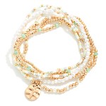 Wholesale set Six Mixed Bead Beaded Stretch Bracelet Heart Cross Charm D