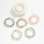 Wholesale set Five Beaded Stretch Bracelets Pearls Faceted Beads D