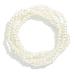 Wholesale set Five Beaded Stretch Bracelets Pearls Faceted Beads D