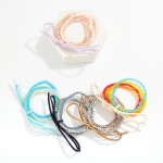 Wholesale set Four Faceted Bead Beaded Stretch Bracelets D
