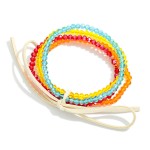 Wholesale set Four Faceted Bead Beaded Stretch Bracelets D