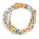 Wholesale set Three Faceted Metal Square Beads D