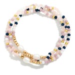 Wholesale set Three Faceted Beads Pearls D