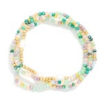 Wholesale set Three Beaded Stretch Bracelets Faceted Beads Pearls D
