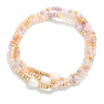 Wholesale set Three Faceted Beads Pearls D