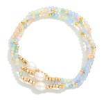 Wholesale set Three Faceted Beads Pearls D