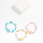Wholesale acetate Pearl Beaded Stretch Bracelet Porcelain Beach Bead Details D
