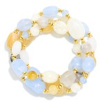 Wholesale set Three Acetate Bead Beaded Bracelets D