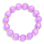Wholesale marbled Acetate Bead Beaded Stretch Bracelet D