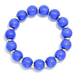 Wholesale marbled Acetate Bead Beaded Stretch Bracelet D