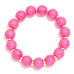 Wholesale marbled Acetate Bead Beaded Stretch Bracelet D