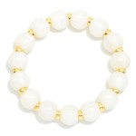 Wholesale marbled Acetate Bead Beaded Stretch Bracelet D